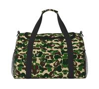 Aniaml Camouflage Green Print Weekender Bag,Gym Bag with,Carry On Luggage Overnight Weekend Bag, Holdall Handbag