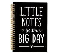 ANIANG Wedding Spiral Notebook, Wedding Journal, Engagement Bride Gifts, Wedding Planning 5.5"x8.3" 164pages Lined Notebooks College Ruled, Little Notes for The Big Day Notebook for Wedding (Black)