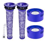 Anicell V8 Filter Replacement for Dyson V8 Animal V8 Absolute V8 Motorhead Origin SV10 V7 Animal V7 Fluffy Cordless Stick Vacuum, 2 HEPA Post Filters+2 Pre Filters, Part # 965661-01 & 967478-01