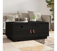 anicet pinewood coffee table with 2 doors in black