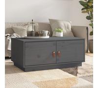 anicet pinewood coffee table with 2 doors in grey