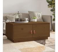 anicet pinewood coffee table with 2 doors in honey brown