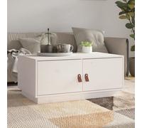 anicet pinewood coffee table with 2 doors in white
