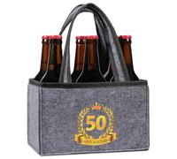 Anicy Funny 50th Birthday Gifts for Men, Mens 50th Birthday Gifts, 50th Birthdays Gift Bag, Bottle Bag Carrier 6 Bottles, Beer Gift for Men
