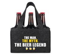 Anicy Funny Beer Carrier Bag, The Man The Myth Beer Legend Emergency Hydration Unit Felt 6 Bottle Beers Tote