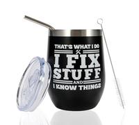 Anicy Funny Gifts for Men Trucker Gift Ideas - I Fix Stuff and I Know Things Gifts Funny Stainless Steel Mugs for Men Christmas Fathers Day Birthday
