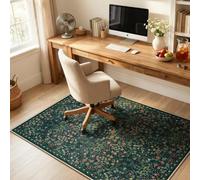 Anidaroel Floral Office Chair Mat for Hardwood & Tile Floor, 48"x60" Desk Chair Mat for Home Office, Under Desk Rug for Rolling Chair, Non Slip Computer Chair Mat, Low-Pile Carpet Protector Rug