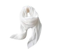 ANIDL Crinkle Solid Color Cotton Hemp Small Square Scarfs Silk Scarf,Female Four Seasons Thin Wrap Scarf Head Shawl, White, One Size