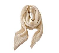 ANIDL Crinkle Solid Color Cotton Hemp Small Square Scarfs Silk Scarf,Female Four Seasons Thin Wrap Scarf Head Shawl, Beige, One Size