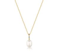 Anie Haie 14ct Gold Plated Gem Simulated Pearl Drop Pendant Necklace