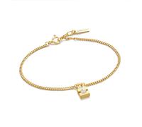 Anie Haie 14ct Gold Plated Simulated Pearl Padlock Bracelet