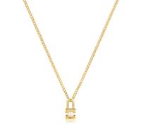 Anie Haie 14ct Gold Plated Simulated Pearl Padlock Necklace