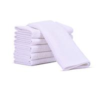 Aniease Dish Drying Towels, Microfiber Kitchen Towel Super Absorbent Fast Drying Waffle Weave Dishcloths, Set of 6 Cleaning Cloths Bar Towel (White, 30CMx30CM)
