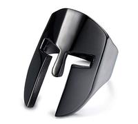 ANIEJUFI Stainless Steel Ring Spartan Knight Helmet Greek Warrior Nordic Viking Mask Punk Biker Rings for Men Women, Metal, No Gemstone