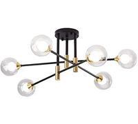 ANIFM Surpars House Modern Sputnik Chandelier,6 Lights Mid-Century Ceiling Light with Glass Shades,Globe Pendant Light Fixture Comfortable anniversary