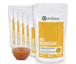 AniForte Organic Morosan for Dogs with Diarrhoea & Indigestion 6x100g - Natural Prebiotic Dietary Supplement Supports Fecal Consistency & Healthy Intestinal Flora