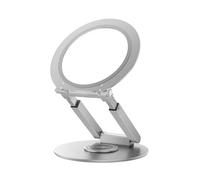 Anifrim Telescopic Laptop Stand, 360 Rotating Computer Stand Adjustable Height Swivel Pull Out Design Ergonomic Latptop Riser Standing Desk Converter Fits Macbook, All 10-17" Laptops (Silver)