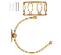Anihet Hand Towel Holder for Bathroom Wall, Vintage Towel Hook with Candle Holder Metal Gold Robe Racks, Wall Mounted Towels Ring for Bathroom Accessories and Decor
