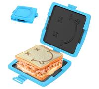 Anihet Microwave Toastie Sandwich Maker with Adjustable Silicone Straps Wireless Toastie Maker Nonstick Plate Heatwave Technology Sandwich Toaster for Cooking Delicious Crispy Sandwiches (B-Blue)