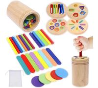 Anihet Montessori Toys for 1 2 3 Years Old Toddler, 4 in 1 Wooden Color Sorting Toy Kids Educational Travel Sensory Toy, Early Development & Activity Toys Toddler Gifts for 1+ Year Olds Boys Girls