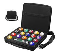 Anihet Pool Ball Case, Travel Pool Storage Bag 17 Balls Billiard Ball Case with Handle and Adjustable Shoulder Strap for Home Outdoor Traveling Club