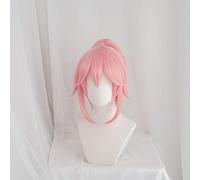 【AniHut】Tamamo No Mae Wavy Curly Ver Fate Grand Order Cosplay Wig Tamamo Cat Pink Women Hair FGO Cosplay Halloween Hair Tamamo Cat Wig Single Ponytail