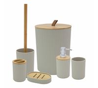 Anika 6-Piece Bathroom Accessory Set - Stone