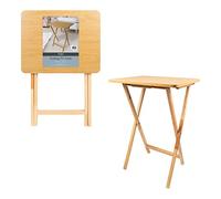 Anika 62290 Folding TV Table / Natural Rubberwood / 37 x 48.5 x 66cm / Sturdy and Durable / Fully Assembled and Easy Clean