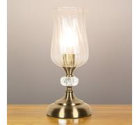 Anika 62480 Hurricane Table Lamp with Touch Activated Base / 3 Brightness Settings/Easy to Install Bulb/Antique Brass Effect Base/Mains Powered / 28 x 12.5cm
