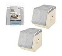 Anika 66749 Stackable Magnetic Storage Boxes/Pack of 2 / Canvas Material & Grey Coloured/Small Size 23cm x 35cm x 25cm