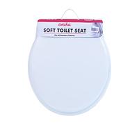 Anika 92460 White Soft PVC Toilet Seat Plastic Hinges, 43 x 37.5cm
