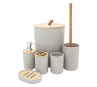 Anika Bathroom Accessory Set / Modern Bathroom Essentials Set / Stone