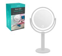 Anika 67039 LED Vanity Mirror | Bathroom/Makeup/Bedroom Mirror | 360° Swivel Rotation | 5 x Magnification | Grey Colour | Battery Operated | 31cm x 18.5cm x 10.5cm