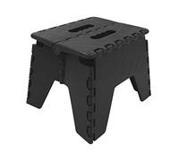 Anika Black Folding Step Stool, 22cm Tall, 200lbs Max Load, Compact Design | Durable Foldable Step Stool, Space Saving Portable Design, Easy Storage, Lightweight Foot Stool for Kitchen, Bathroom, Office