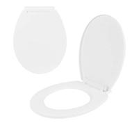 Anika Classic White Soft Close Toilet Seat, Universal Fit, L18cm x W5cm | Replacement Toilet Seat, Soft Closing Hinges, Easy to Install, Durable Plastic Design, Easy to Clean
