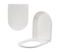 Anika D-Shaped Toilet Seat/Soft Close with Quick Release/White, 46 x 36 cm/Easy Top Fix Installation/Durable & Hygienic Bathroom Seat 92599
