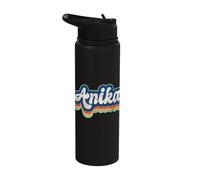 Anika First Name Girl Vintage Style 70s 80s Personalized Stainless Steel Insulated Water Bottle
