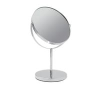 Anika 66959 Chrome Countertop Vanity Mirror | Bathroom/Makeup/Bedroom | 360° Swivel Rotation | Double Sided 2X Magnification | 29cm x 18cm x 13cm