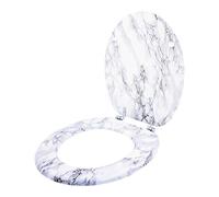 Anika Toilet Seat 92499 - Marble Effect, Chrome Hinges, Easy Installation, 43 x 37.5 cm, Dome