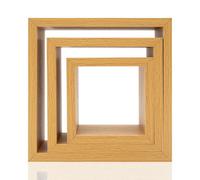 Anika Oak Effect Cubed Set Of 3 Large, Medium And Small Floating Shelves