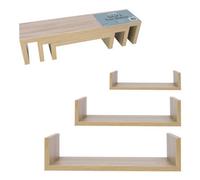 Anika Set Of 3 U-Shaped Oak Floating Shelves
