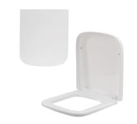 Anika Square Toilet Seat/Soft Close with Quick Release/White, 41.5 x 36 cm/Easy Top Fix Installation/Durable & Hygienic Bathroom Seat 92609