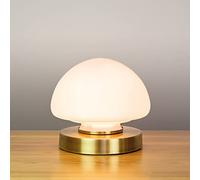 Anika Touch Control Brass Table Lamp, 3 Light Settings, 8.7D x 18W x 7.5H | Bedroom, Living Room, Desk Reading Light, Modern Dome Shape with Brass Base, 3 Brightness Settings, Easy Touch Control