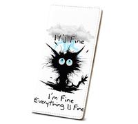 Anikathy Womens Wallet, Rfid Wallets for Women,Slim Thin Credit Card Holder Organizer Purse,PU Leather Cute Long Bifold Clutch Cash Wallet with Zipper Coin Pocket,Ladies Gift, Cat Struck by Lightning