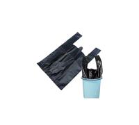 Anikees 150 Large Black Plastic Carrier Bags - Strong Polythene Vest Style (11"x17"x21") - Heavy Duty Shopping Grocery Gift Boutique Bags for Supermarket, Market Stall, Cash & Carry, Retail Use