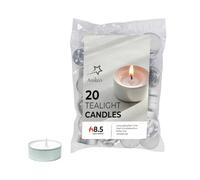 Anikees 20 Pack Unscented Tealights - 8 Hour Long Burning Candles for Home, Weddings, Parties & Spa | Clean, Drip-Free, Cotton Wick Tea Lights for Relaxing Atmosphere & Decoration