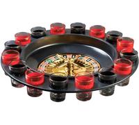 ANIKEES Roulette Drinking Game Set, 16 Black and Red Shot Glasses, Spinning Wheel with 2 Metal Balls, Fun Party Game for Adults