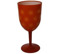 Anilar Set of 4 Plastic Wine Glasses Goblets Large Orange Cups 450ml Capacity