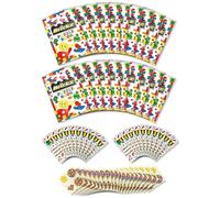 Anila's Assortment of 20 Bricks Themed Activity Books with colouring & Puzzles, 20 Sheets of Stickers & 20 Pencils, Children Birthday Party Favours Bag Fillers, School Classrooms.