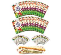 Anila's Assortment of 20 Dinosaur Themed Activity Books with colouring & Puzzles, 20 Sheets of Stickers & 20 Pencils, Children Birthday Party Favours Bag Fillers, School Classrooms.